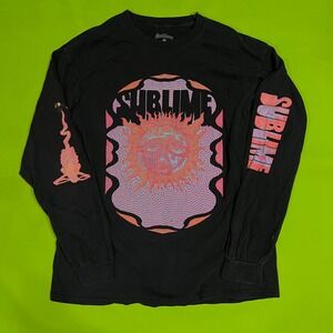 Sublime Band Sun Logo Black Long Sleeve Graphic T-Shirt Mens Large